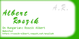 albert roszik business card